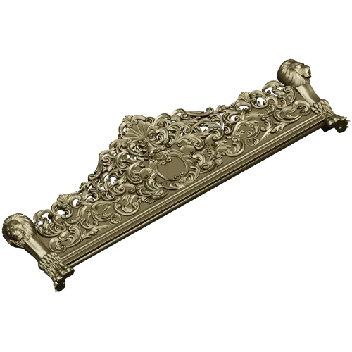Резная горизонтальная панель с львиными навершиями - STL 3D модель
