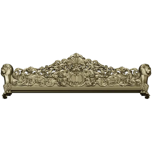 Резная горизонтальная панель с львиными навершиями - STL 3D модель