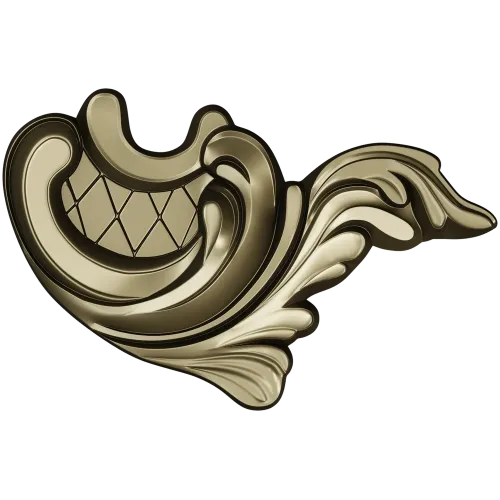 Acanthus Corner Cartouche - STL 3D Model for CNC Milling