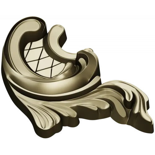 Acanthus Corner Cartouche - STL 3D Model for CNC Milling