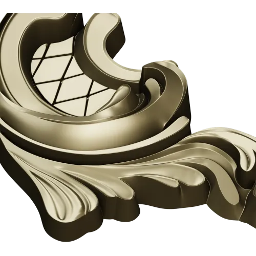 Acanthus Corner Cartouche - STL 3D Model for CNC Milling