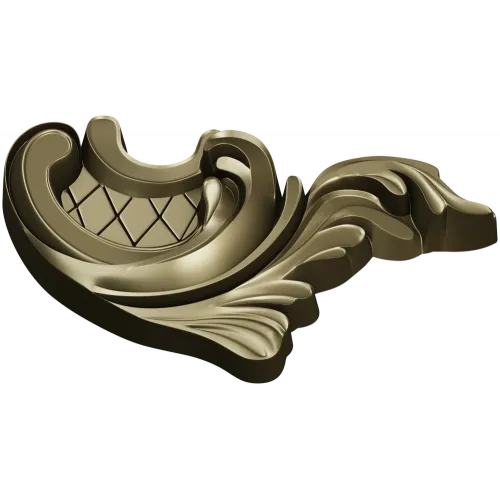 Acanthus Corner Cartouche - STL 3D Model for CNC Milling