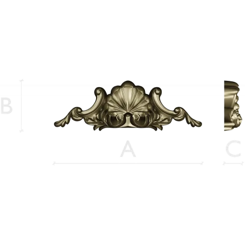 Seashell Rocaille Crest - STL 3D model for CNC