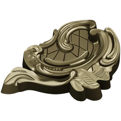 Rococo cartouche STL 3D model for CNC milling