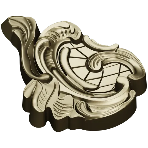 Rococo cartouche STL 3D model for CNC milling