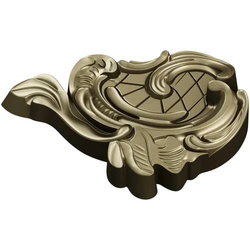 Rococo cartouche STL 3D model for CNC milling