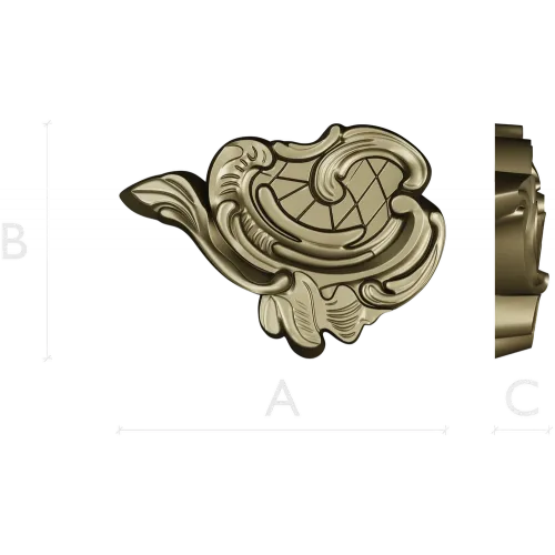 Rococo cartouche STL 3D model for CNC milling