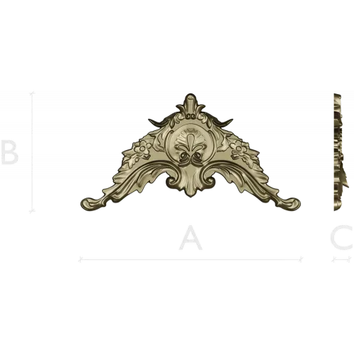Rococo Corner Cartouche STL for CNC
