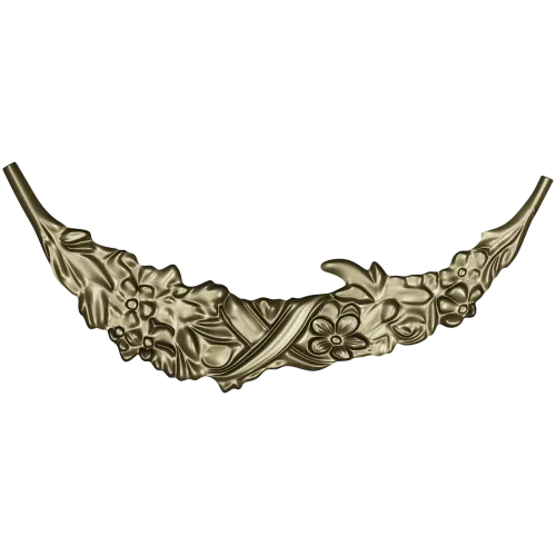 Crescent Floral Applique STL