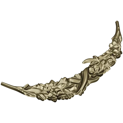Crescent Floral Applique STL