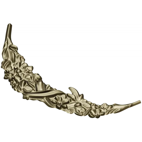 Crescent Floral Applique STL