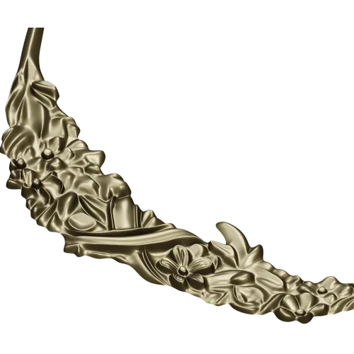 Crescent Floral Applique STL