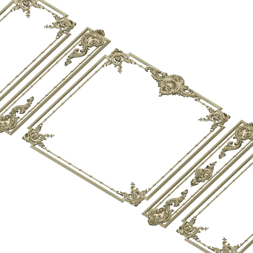 Рокайльный триптих - декоративная 3D модель STL для ЧПУ