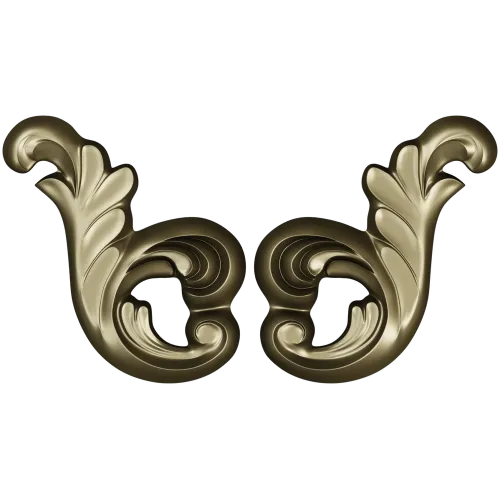 Rocaille acanthus ornament STL 3D model for CNC