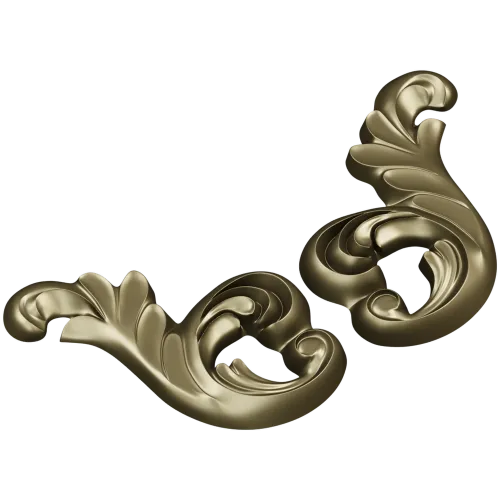 Rocaille acanthus ornament STL 3D model for CNC