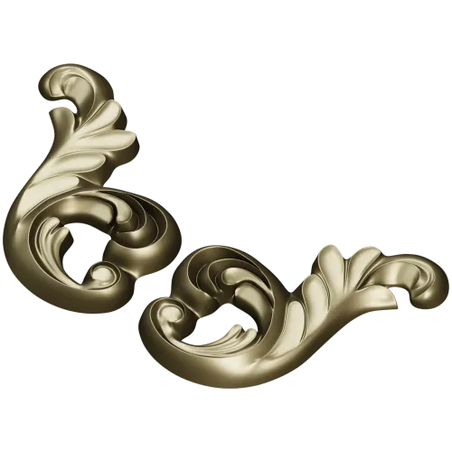 Rocaille acanthus ornament STL 3D model for CNC