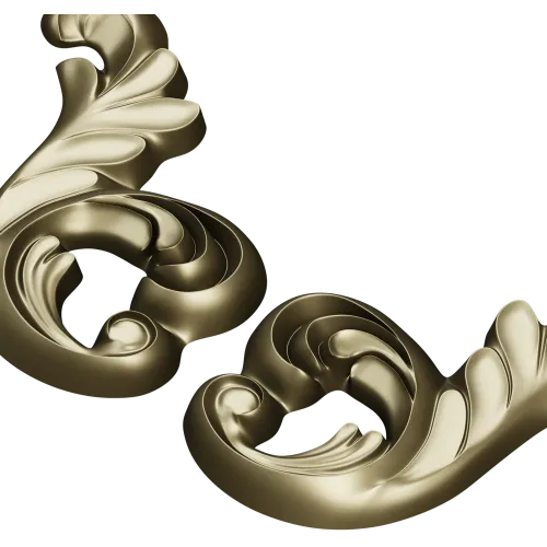 Rocaille acanthus ornament STL 3D model for CNC