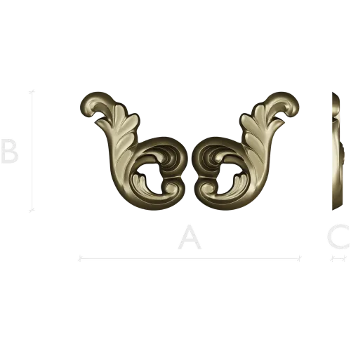 Rocaille acanthus ornament STL 3D model for CNC