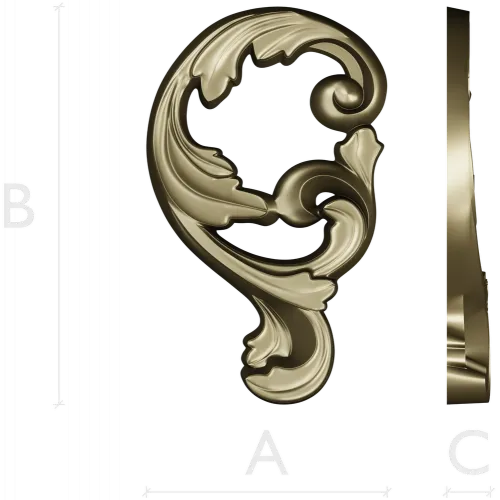 Rococo Acanthus Scroll - high-relief STL for CNC