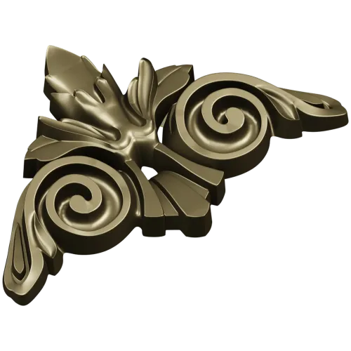 Acanthus Scroll Cartouche STL 3D Model for CNC