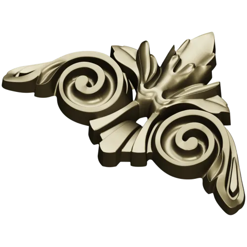 Acanthus Scroll Cartouche STL 3D Model for CNC