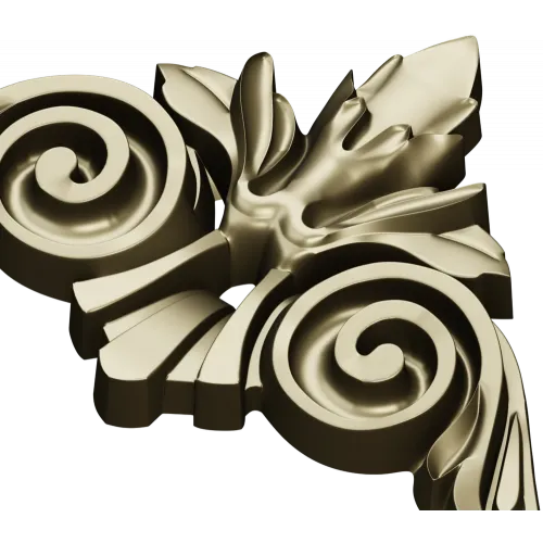 Acanthus Scroll Cartouche STL 3D Model for CNC