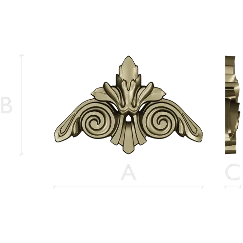 Acanthus Scroll Cartouche STL 3D Model for CNC