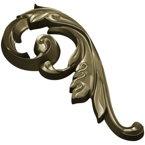 Acanthus Scroll Decorative STL Model for CNC