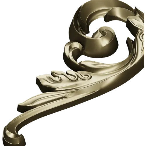 Acanthus Scroll Decorative STL Model for CNC
