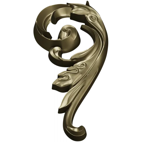 Acanthus Scroll Decorative STL Model for CNC