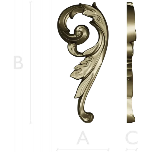 Acanthus Scroll Decorative STL Model for CNC