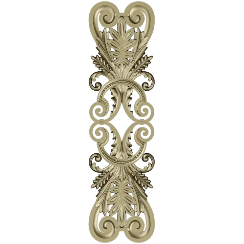 Acanthus Scroll Cartouche - STL 3D model for CNC