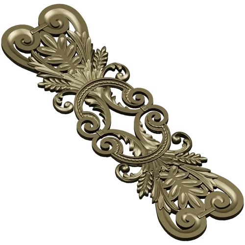 Acanthus Scroll Cartouche - STL 3D model for CNC