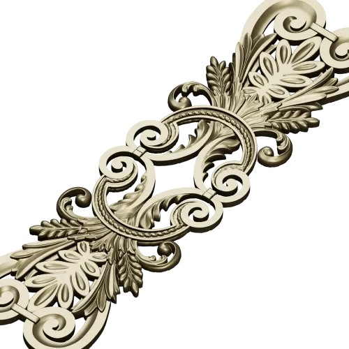 Acanthus Scroll Cartouche - STL 3D model for CNC