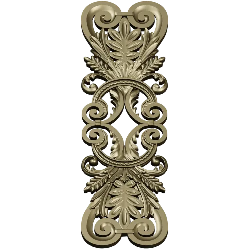 Acanthus Scroll Cartouche - STL 3D model for CNC