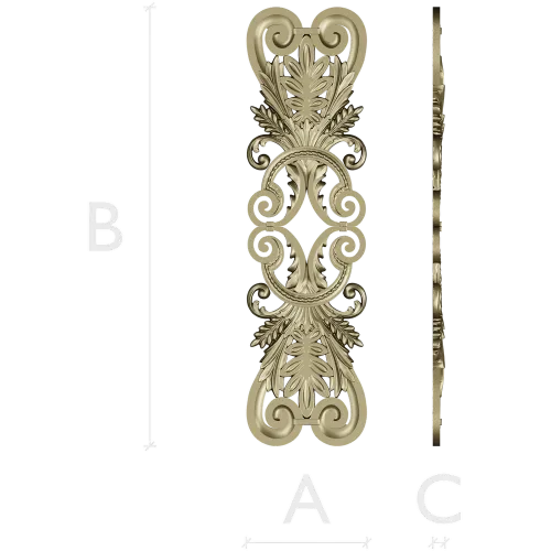 Acanthus Scroll Cartouche - STL 3D model for CNC