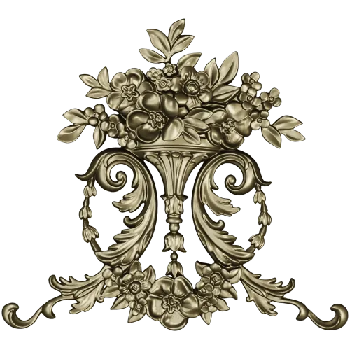 Ornate Floral Cartouche STL 3D Model for CNC Carving