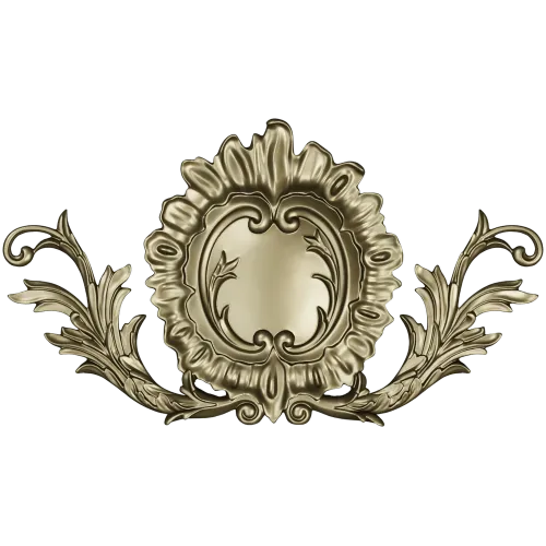Rococo Cartouche STL 3D model for CNC carving