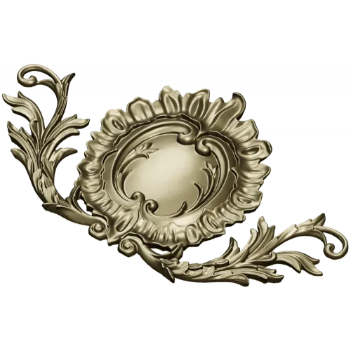 Rococo Cartouche STL 3D model for CNC carving