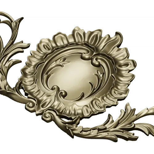 Rococo Cartouche STL 3D model for CNC carving