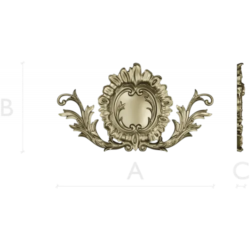 Rococo Cartouche STL 3D model for CNC carving