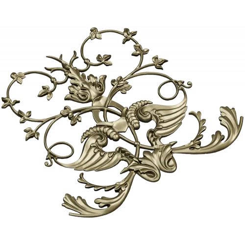 Rococo Cartouche Decorative Panel STL for CNC