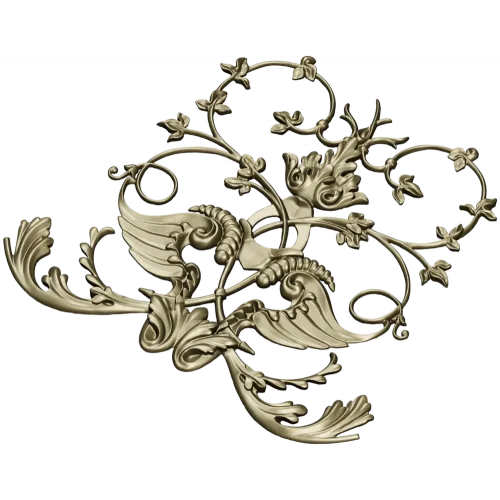 Rococo Cartouche Decorative Panel STL for CNC