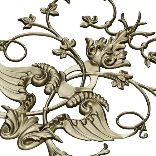 Rococo Cartouche Decorative Panel STL for CNC