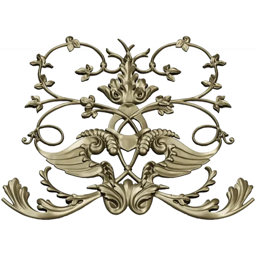 Rococo Cartouche Decorative Panel STL for CNC