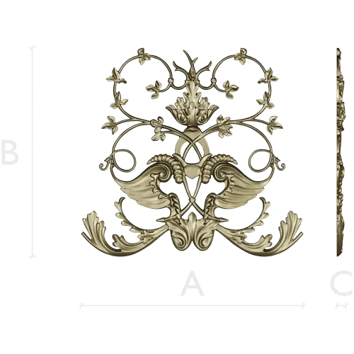 Rococo Cartouche Decorative Panel STL for CNC