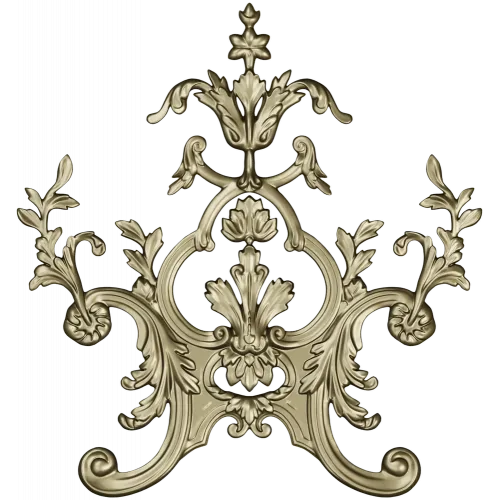 Rococo Floral Crest STL 3D Model for CNC