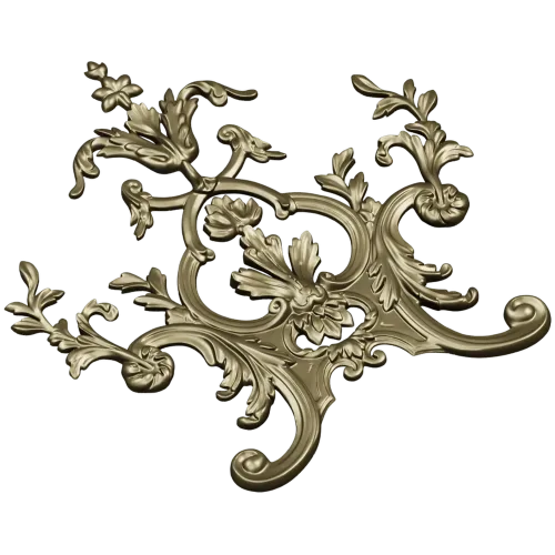 Rococo Floral Crest STL 3D Model for CNC