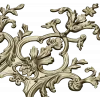 Rococo Floral Crest STL 3D Model for CNC