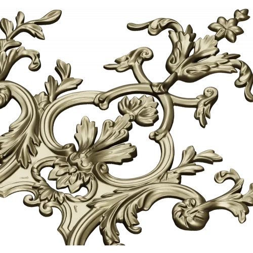 Rococo Floral Crest STL 3D Model for CNC